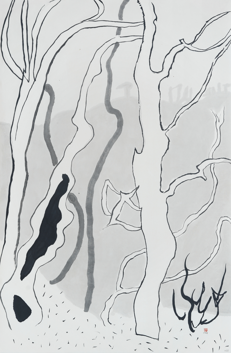 장병언, structure landscape 055, ink_on_paper, painting, 2026
